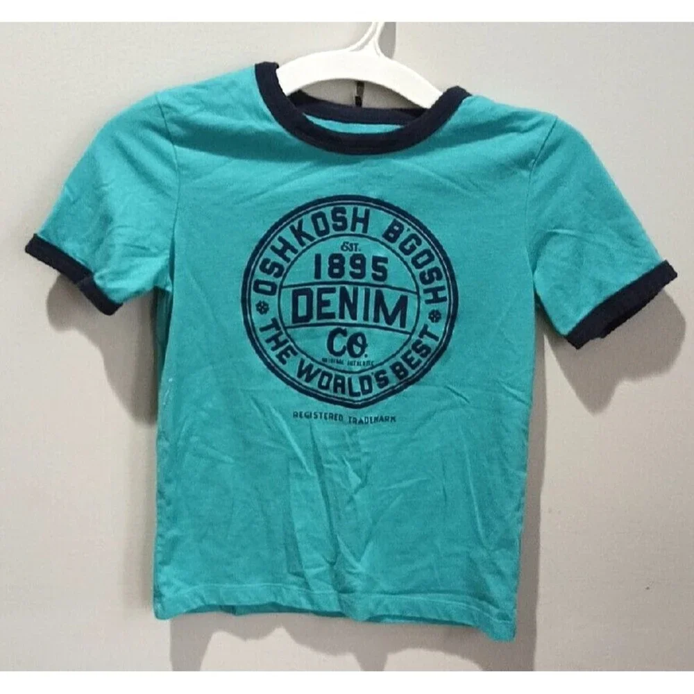 Oshkosh B'Gosh Denim Co Lot of 2 Boys Ringer T-Shirt Size 6